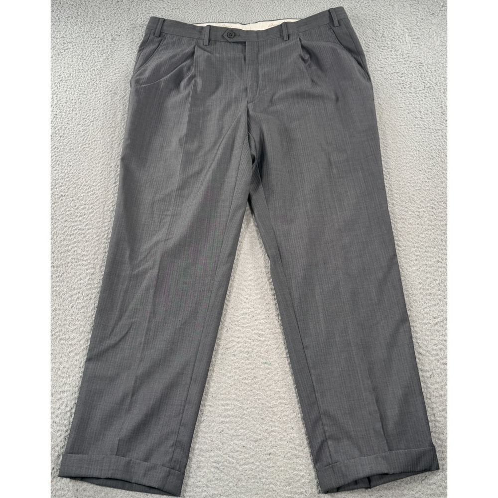 Brioni Moena Pant Mens 37x30 Gray Wool Dress Trouser Pleated Formal Career Italy